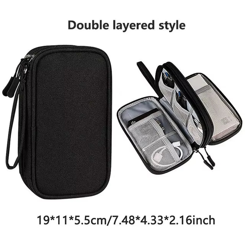 NEW Travel Organizer Bag Cable Storage Organizers Pouch Carry Case Portable Waterproof Single Layers Storage Bags for Cable Cord