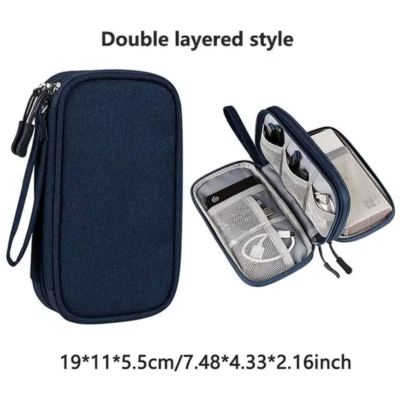 NEW Travel Organizer Bag Cable Storage Organizers Pouch Carry Case Portable Waterproof Single Layers Storage Bags for Cable Cord