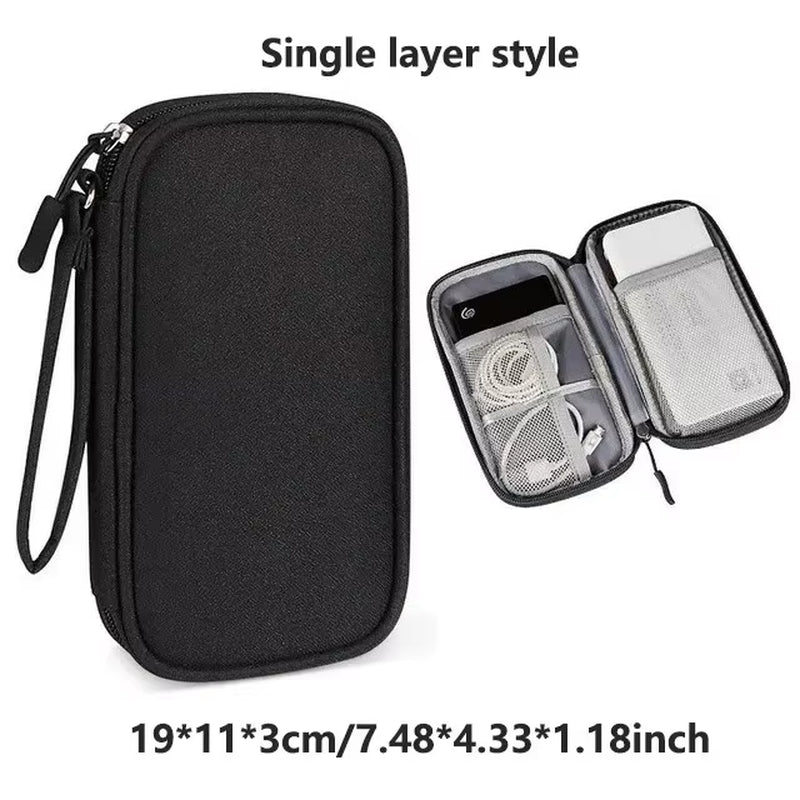 NEW Travel Organizer Bag Cable Storage Organizers Pouch Carry Case Portable Waterproof Single Layers Storage Bags for Cable Cord