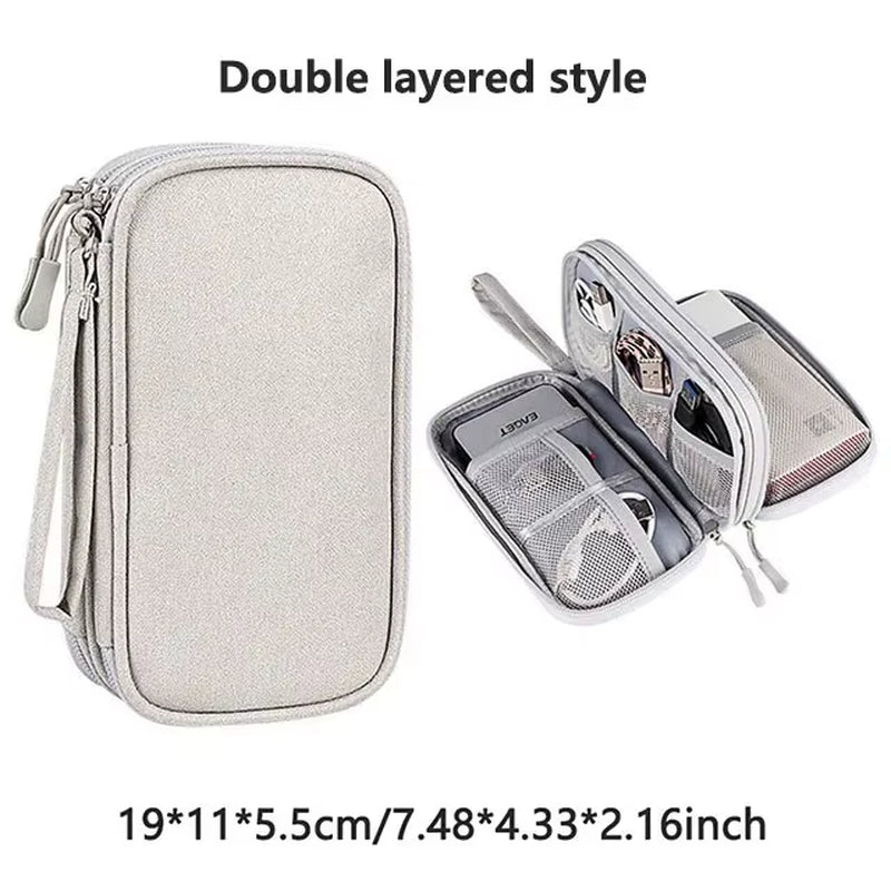 NEW Travel Organizer Bag Cable Storage Organizers Pouch Carry Case Portable Waterproof Single Layers Storage Bags for Cable Cord
