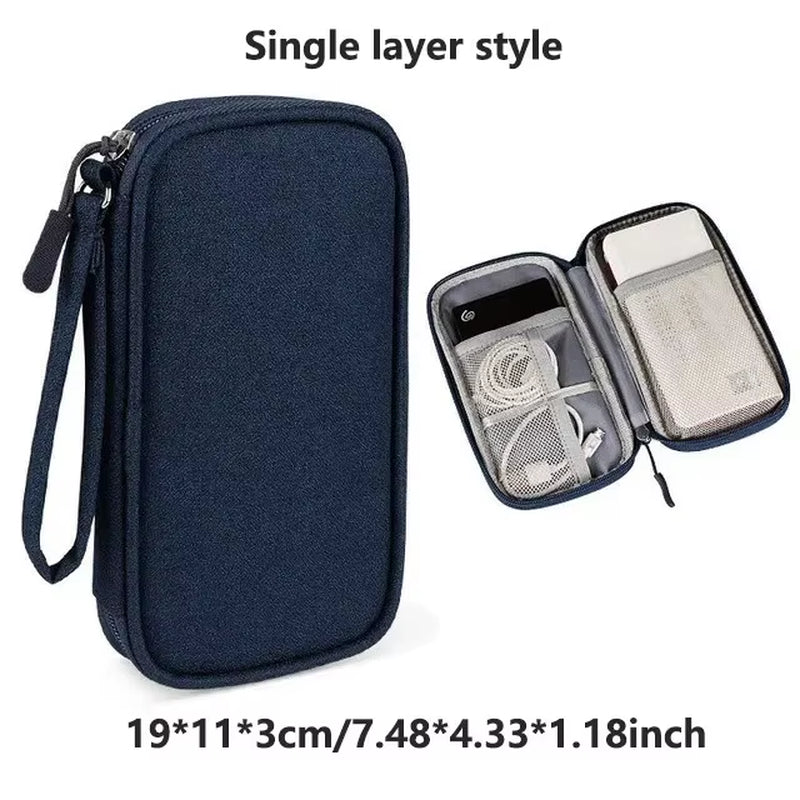 NEW Travel Organizer Bag Cable Storage Organizers Pouch Carry Case Portable Waterproof Single Layers Storage Bags for Cable Cord
