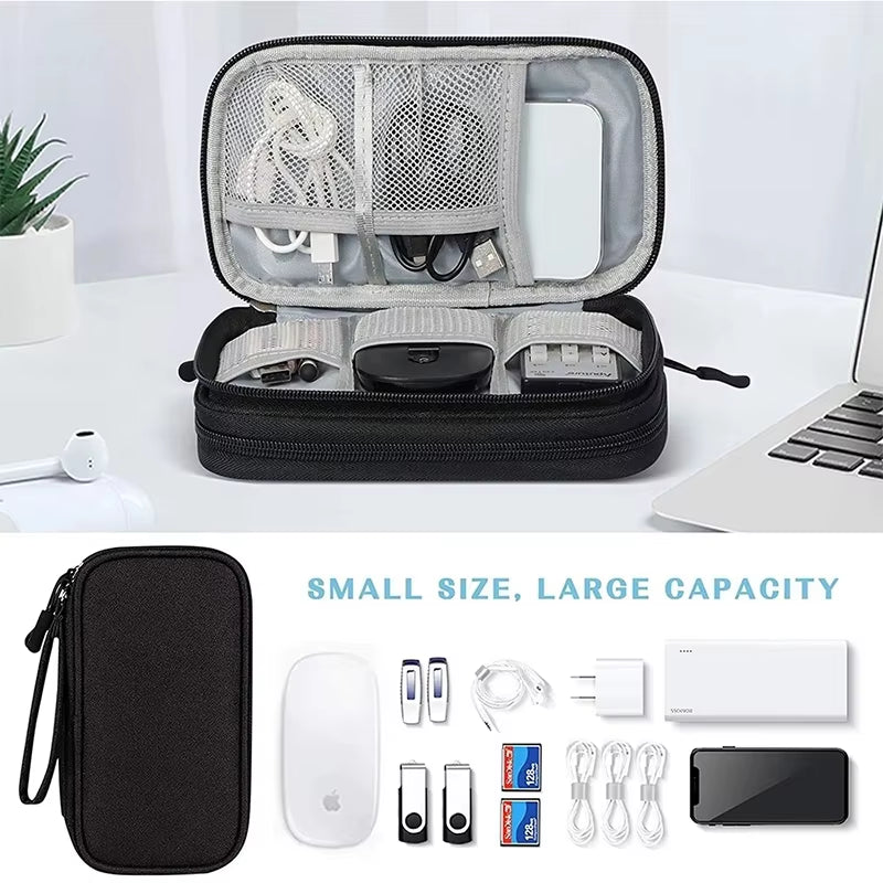NEW Travel Organizer Bag Cable Storage Organizers Pouch Carry Case Portable Waterproof Single Layers Storage Bags for Cable Cord