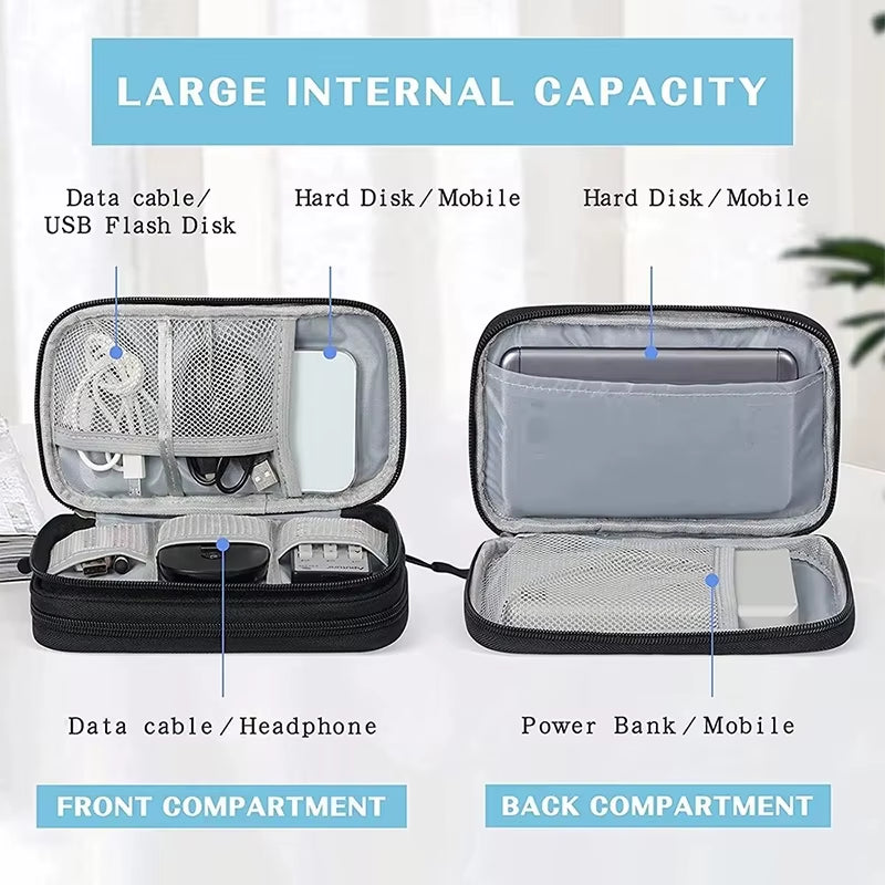 NEW Travel Organizer Bag Cable Storage Organizers Pouch Carry Case Portable Waterproof Single Layers Storage Bags for Cable Cord